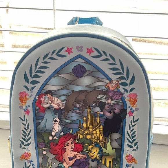 Loungefly Disney Ariel Stained Glass Backpack New - Picture 3 of 10